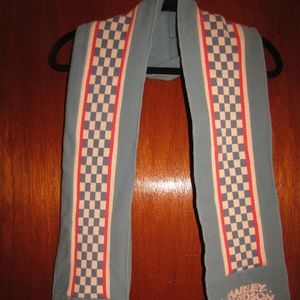 HARLEY-DAVIDSON POWDER BLUE CHECKERED KNIT SCARF